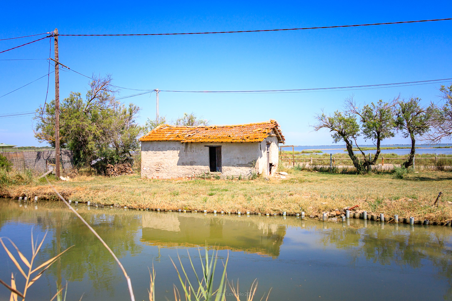 La Pointe du Salaison,Étang de l'Or,Mauguio,Jacques Sourth - Voyage - Frank César LOVISOLO - Ballade bucolique, jusqu'à la Pointe du Salaison, située sur l'Etang de l'Or à 4km de Mauguio et, quasiment, en face de La Grande-Motte qui, avec son incomparable architecture traditionnelle à la région, a su retenir les touristes, sandales-chaussettes, peu propices à la rêverie et néfastes à la photographie!