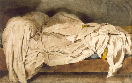Eugène Delacroix : Le lit défait - drap Blanc - lovisolo