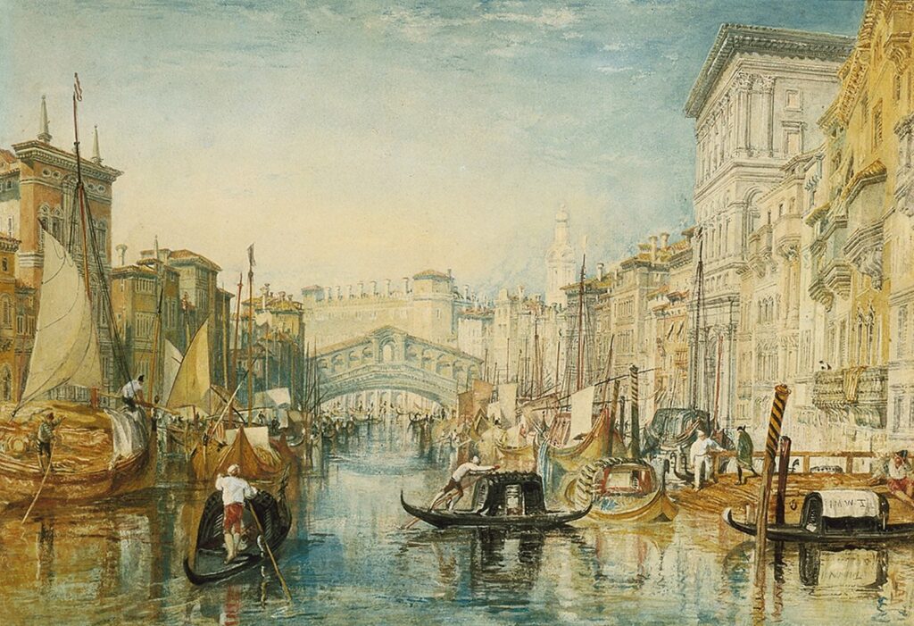 Le Grand Rialto, Venise. Toile de J.M.William Turner