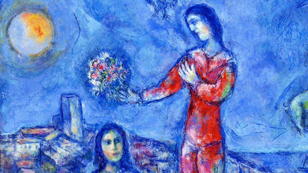 Marc Chagall Couple dans le paysage bleu
