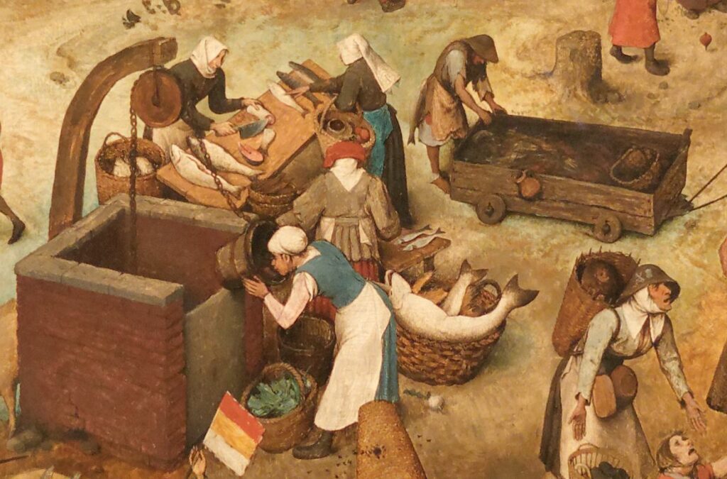 Détail : Le combat de Carnaval et de Carême - Pieter Brueghel