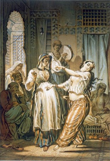 Danseuse orientale dans Souvenirs du Caire par Amadeo Preziosi (1862)