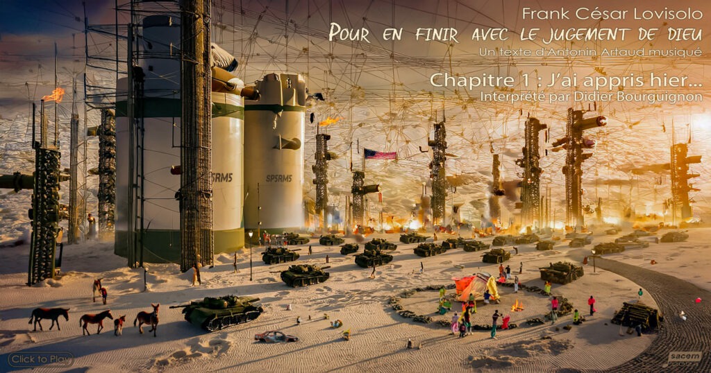 Pochette de la création musicale J'ai appris hier d'Antonin Artaud par Frank Lovisolo