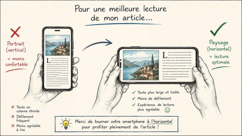 Pour une meilleure lecture de mon article, tournez votre smartphone à l'horizontale