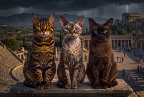 Les trois chat de Eirénè Kallistô de Mytilène
